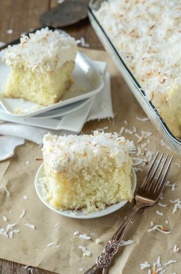 Coconut Tres Leches Cake - my favorite way to dress up a boxed cake mix!