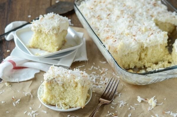 Coconut Tres Leches Cake - my favorite way to dress up a boxed cake mix!