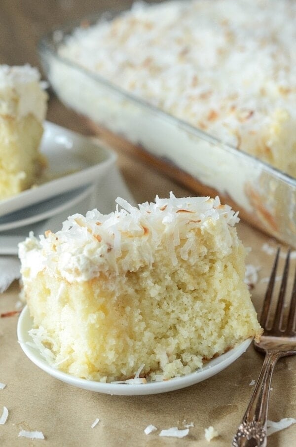 Coconut Tres Leches Cake - my favorite way to dress up a boxed cake mix!