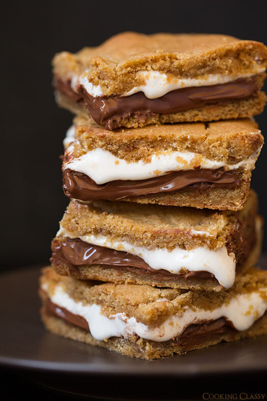 A Stack of S'mores Bars on a Plate