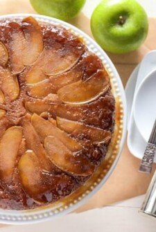 Apple Upside Down Cake! Spiced brown sugar apples with a sour cream cake.
