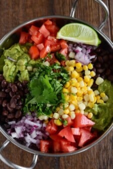 Fully Loaded Guacamole - with corn, black beans, cilantro and more!