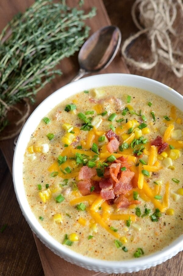 One Pot Bacon Corn Chowder | The Novice Chef