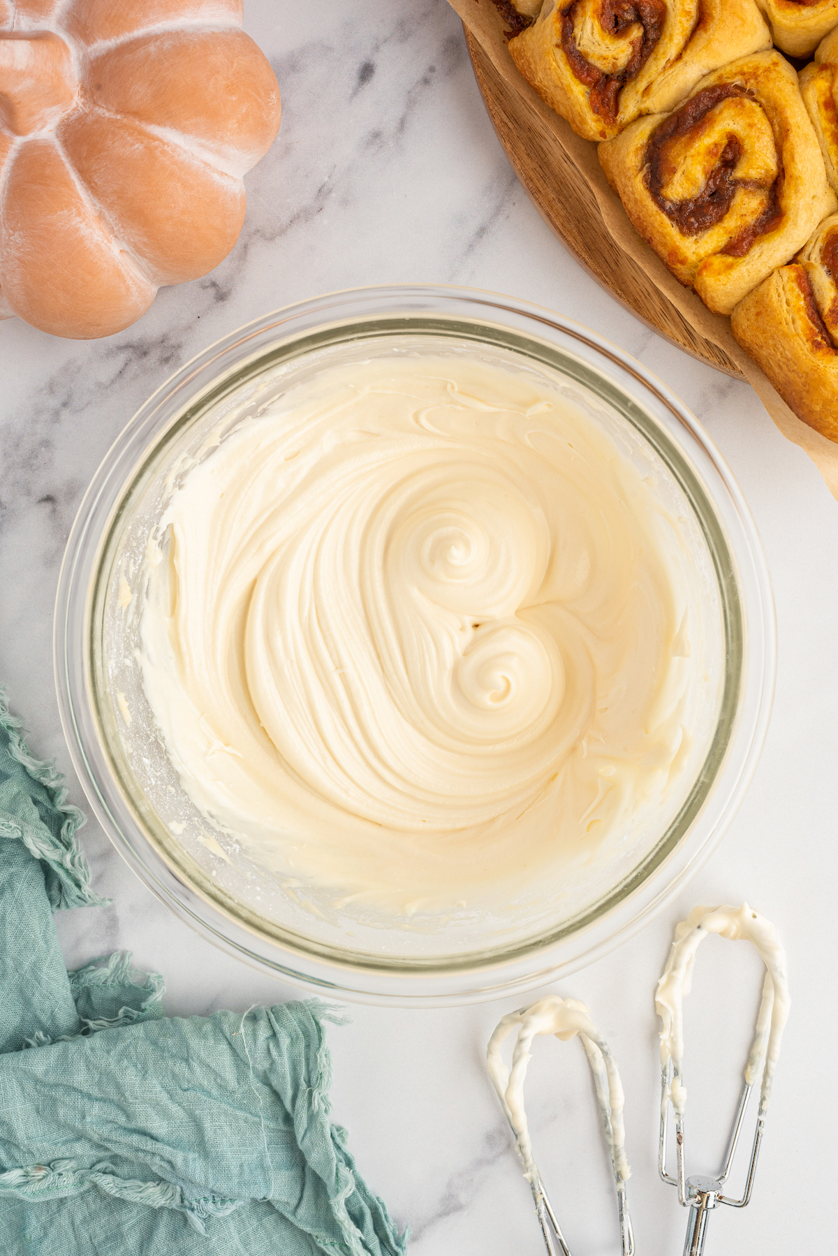 Whipped cream cheese frosting.