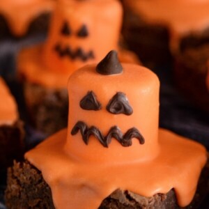 Melted Jack O Lantern Brownies 3