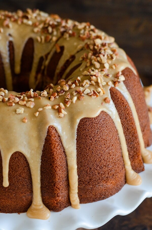 sweet potato pound cake with pecans