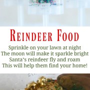 Reindeer Food in push pops with reindeer decorations.