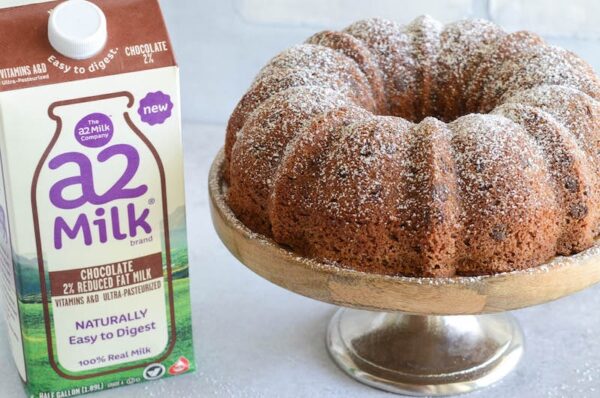 Chocolate Milk Bundt Cake: a sweet, moist homemade chocolate cake that is loaded with chocolate milk and chocolate chips to create the best bundt cake ever!