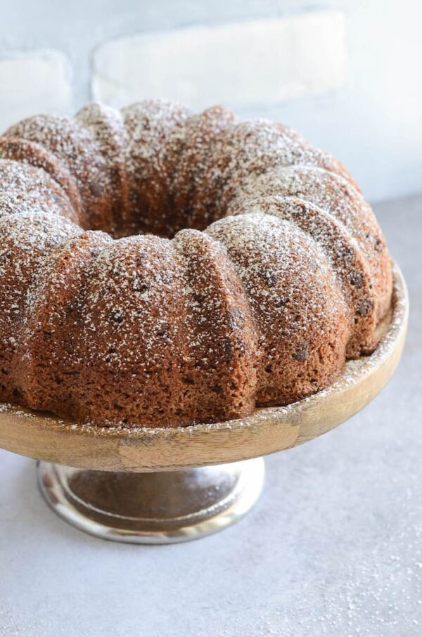 Chocolate Milk Bundt Cake: a sweet, moist homemade chocolate cake that is loaded with chocolate milk and chocolate chips to create the best bundt cake ever!