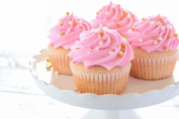 Pink Champagne Cupcakes are perfect for Mother’s Day or a bridal shower, with almost two cups of sparkling rosé, you can taste the champagne in every bite!