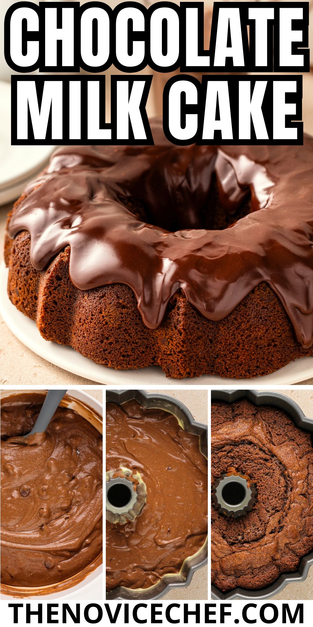Chocolate Milk Bundt Cake Recipe l The Novice Chef