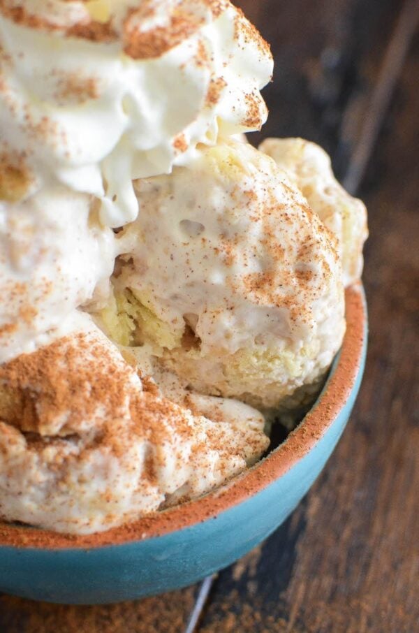 No-Churn Apple Pie Ice Cream: the ultimate apple pie ice cream, with an entire pie swirled in each creamy bite, and you only need 5 ingredients to make it! 