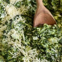The Best Creamed Spinach: my favorite steakhouse style, extra creamy, creamed spinach takes only 15 minutes to make and is a tried and true family favorite!