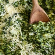 The Best Creamed Spinach: my favorite steakhouse style, extra creamy, creamed spinach takes only 15 minutes to make and is a tried and true family favorite!