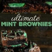 Mint brownies with mint Oreos and Andes mints.