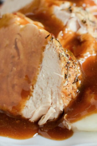 Instant Pot Turkey and Gravy: don't wait for Thanksgiving, make a super moist, one-pot turkey and gravy dinner in your instant pot with only 10 minutes of work!