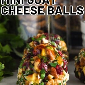 Goat cheese balls are made flavorful with cranberries, herbs and nuts.