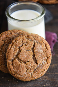 Gingerdoodle Cookies: a cross between a chewy gingerbread cookie and a classic snickerdoodle to create a new Christmas cookie that will be an instant favorite!