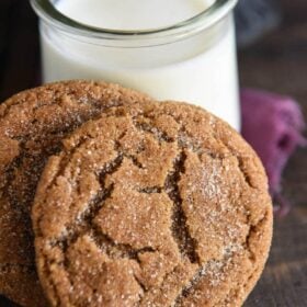 Gingerdoodle Cookies: a cross between a chewy gingerbread cookie and a classic snickerdoodle to create a new Christmas cookie that will be an instant favorite!
