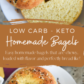 Pinterest collage image for keto bagels.