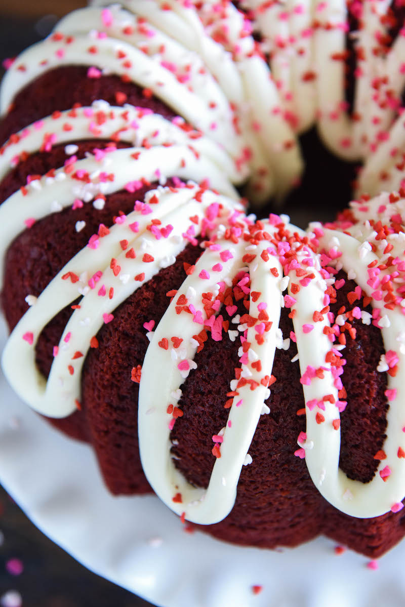 Red Velvet Cream Cheese Bundt Cake The Novice Chef