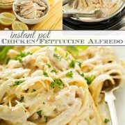 Instant Pot Chicken Fettuccine Alfredo! This recipe is so easy (just dump it in and go!) and deliciously creamy -- I promise it is going to be your new favorite dinner. #InstantPot #OnePot #Pasta