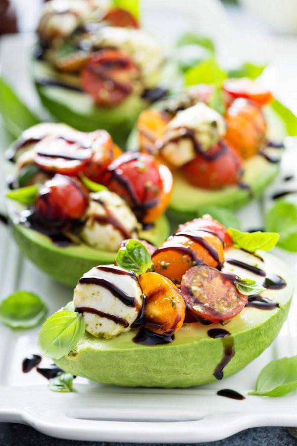 Caprese Stuffed Avocado | The Novice Chef