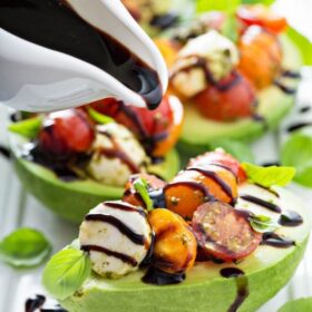 Caprese Stuffed Avocado Recipe | Easy Healthy Appetizer Recipe