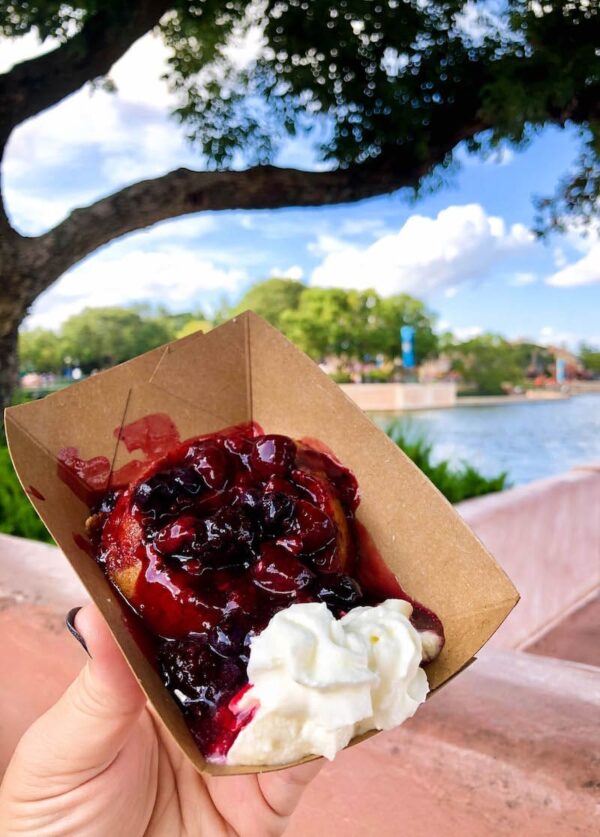 Belgian Waffle with Berry Compote and Whipped Cream at Epcot Food & Wine Festival 