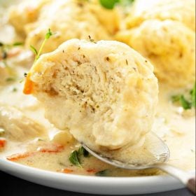 Homemade Chicken and Dumplings Recipe: my easy chicken and dumplings recipe, with big fluffy dumplings that are made from scratch, but only take a few minutes! #Soup #Chicken #Recipe