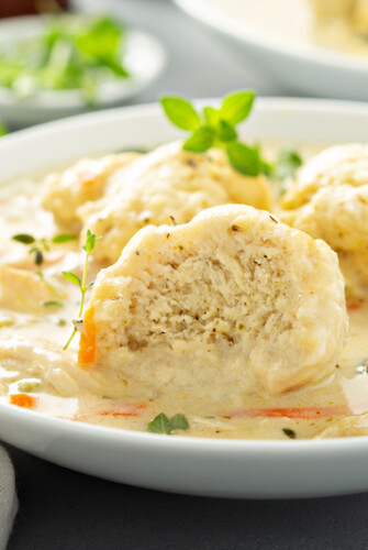 Homemade Chicken and Dumplings Recipe: my easy chicken and dumplings recipe, with big fluffy dumplings that are made from scratch, but only take a few minutes! #Soup #Chicken #Recipe