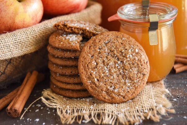 Apple cider cookies with sparkling sugar on top. 