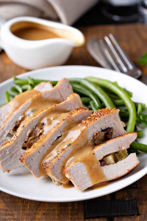 Cranberry Apple Stuffed Pork Chops Recipe With Savory Gravy