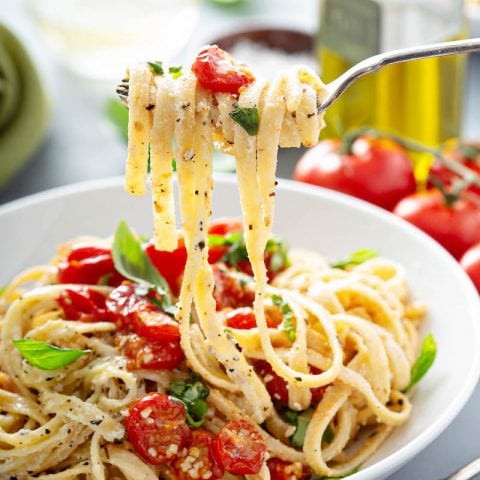 Creamy Pasta with Roasted Cherry Tomatoes Recipe