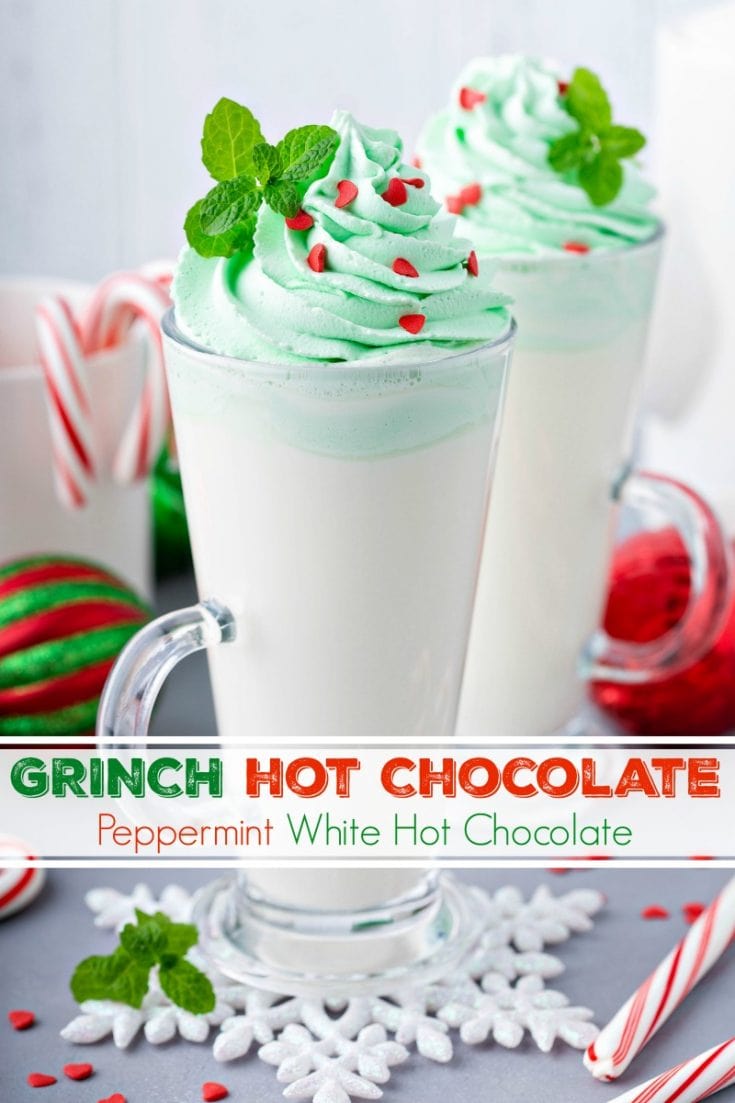 Grinch Hot Chocolate Peppermint White Hot Chocolate The Novice Chef