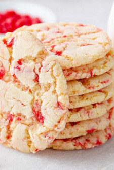 Red hot cookies with milk