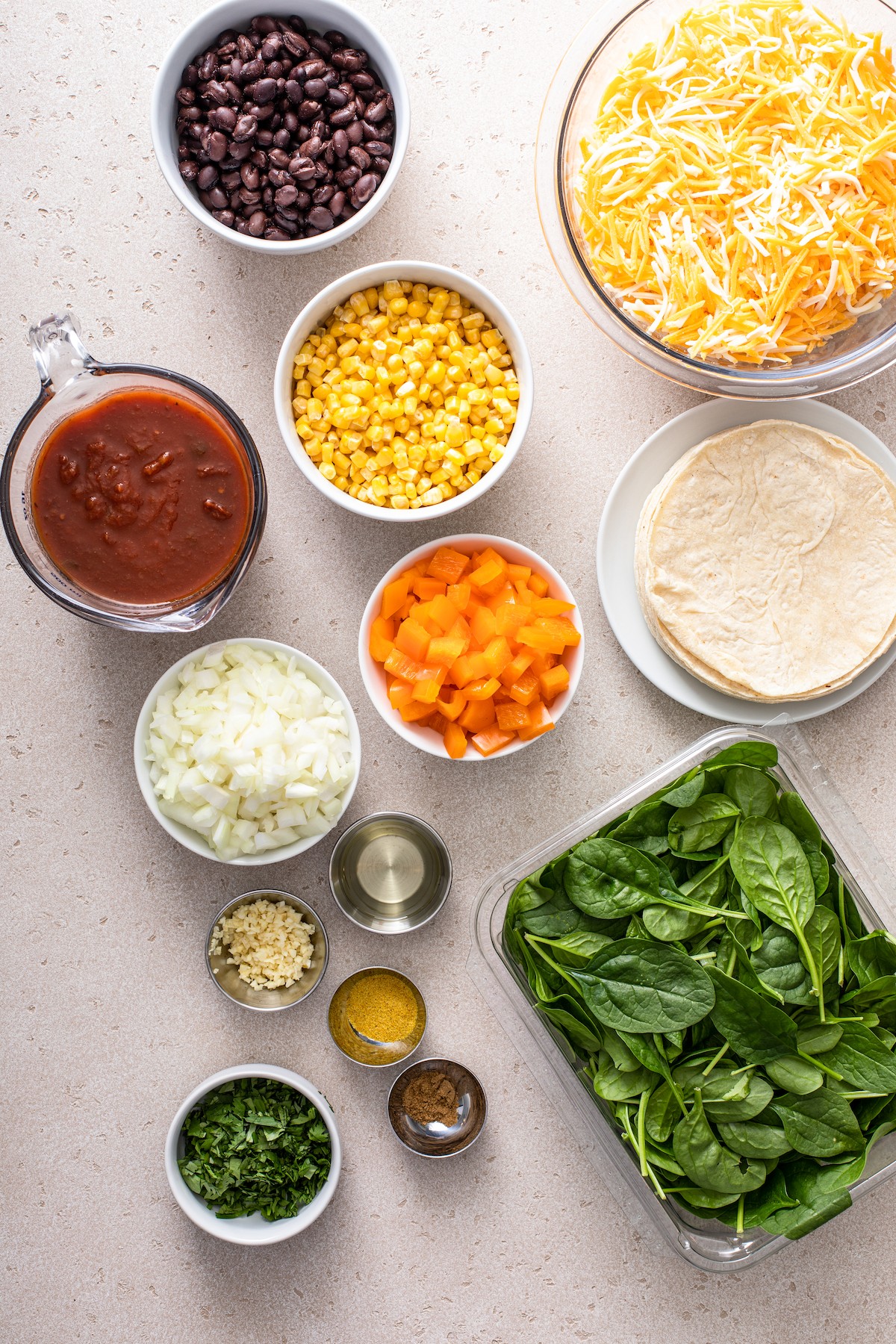 Vegetarian enchilada ingredients