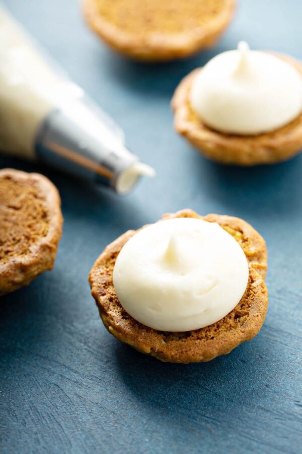 Carrot Cake Whoopie Pies being assembled