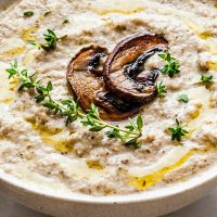 This Creamy Roasted Mushroom Soup has an earthy, rich flavor from roasted mushrooms, garlic, herbs and cream! It’s so delicious, you won’t believe it’s low carb! #MushroomSoup #CreamyMushroomSoup #CreamOfMushroomSoup #Mushroom #Soup #LowCarb #Keto #LowCarbSoup #KetoSoup #RoastedMushrooms