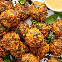 Bisquick Sausage Balls on a plate.