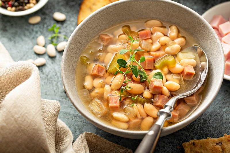 Slow Cooker Ham & Bean Soup | The Novice Chef