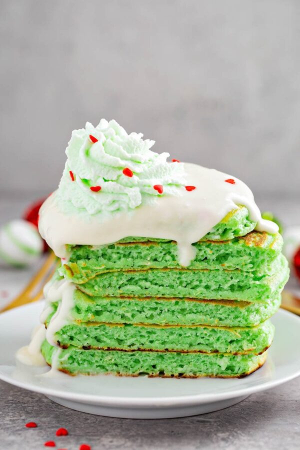 Grinch Pancakes  Copycat IHOP Grinch Pancakes