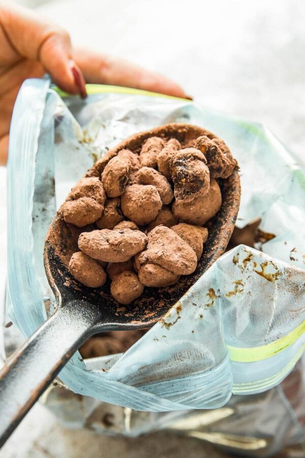 Reindeer Poop after shaking in a ziplock bag.