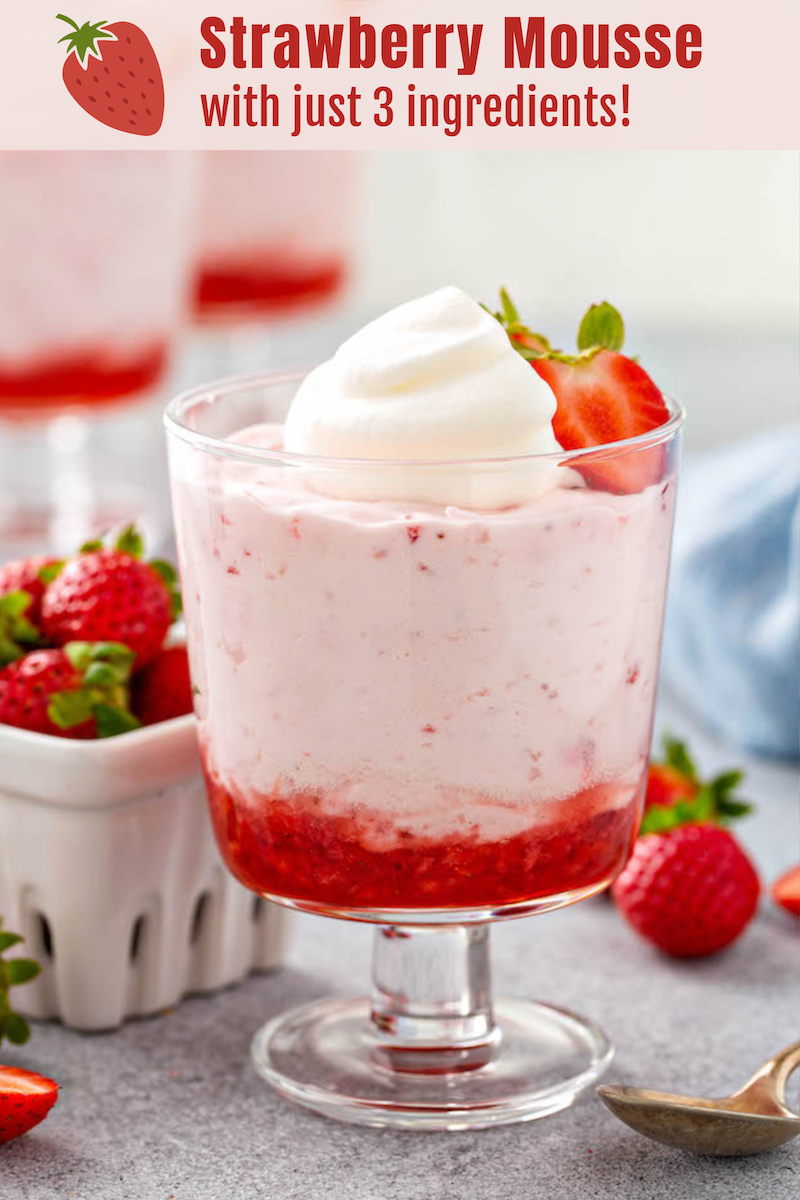 Easy homemade strawberry mousse recipe only 3 ingredients 
