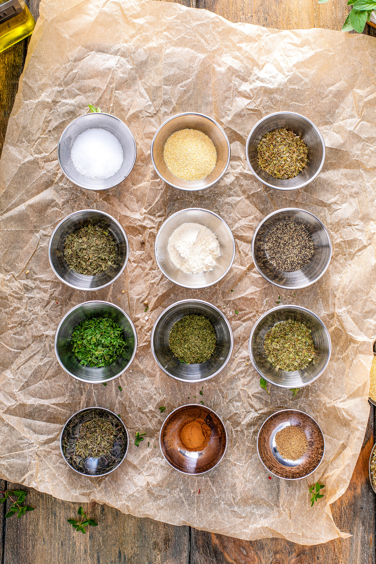 Ingredients for Greek seasoning.
