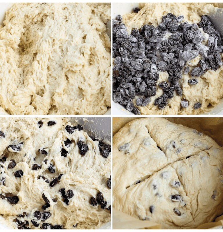 Collage of Irish Soda Bread dough.