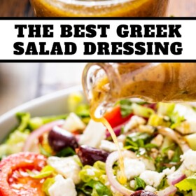 Salad dressing image collage.