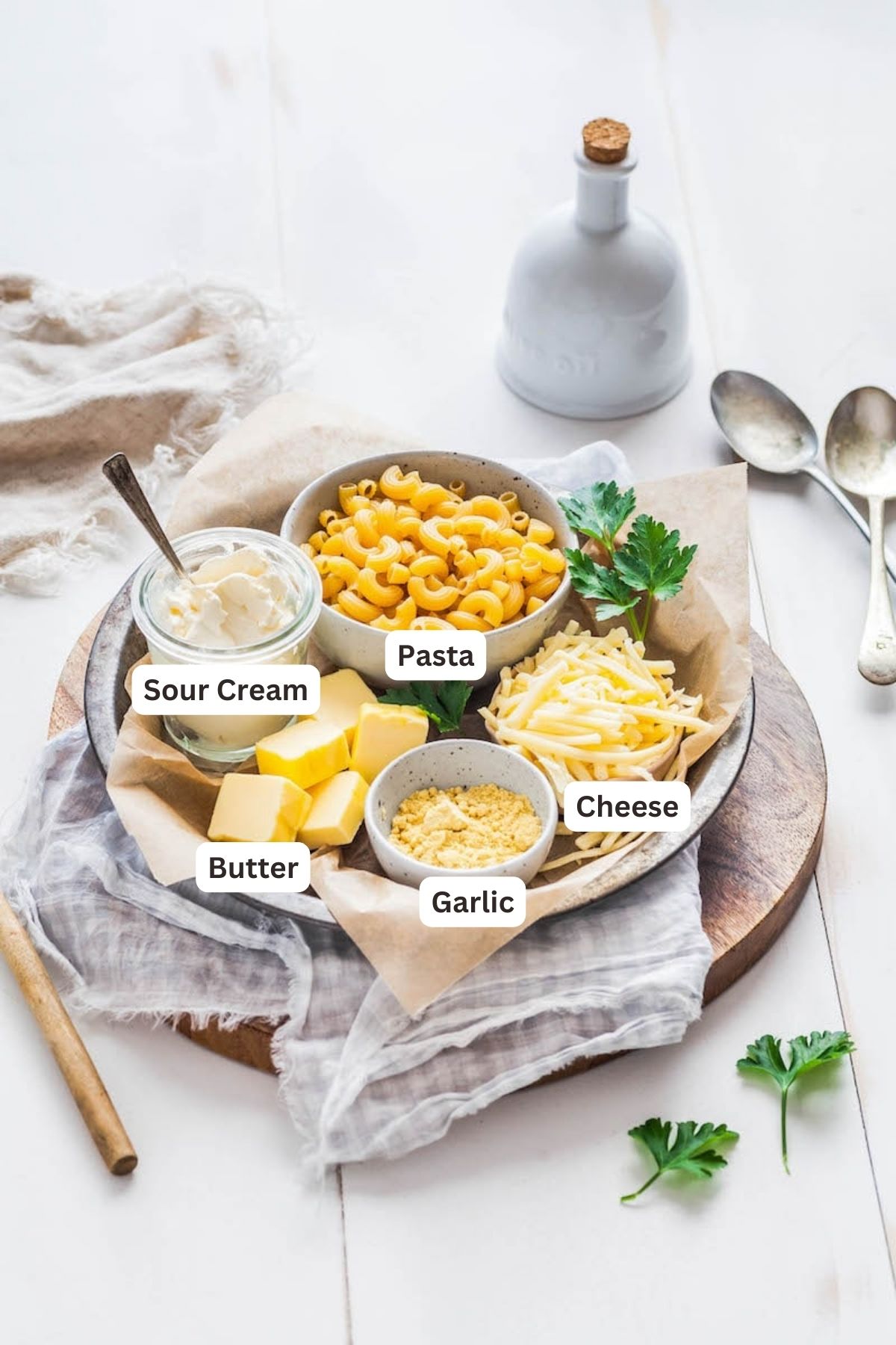Ingredients for Homemade Mac and Cheese.