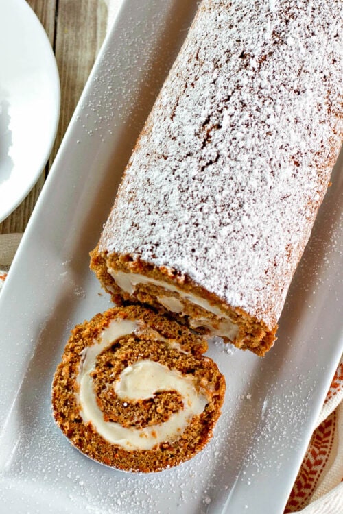 Carrot Cake Roll with Cream Cheese Frosting StepbyStep Photos!