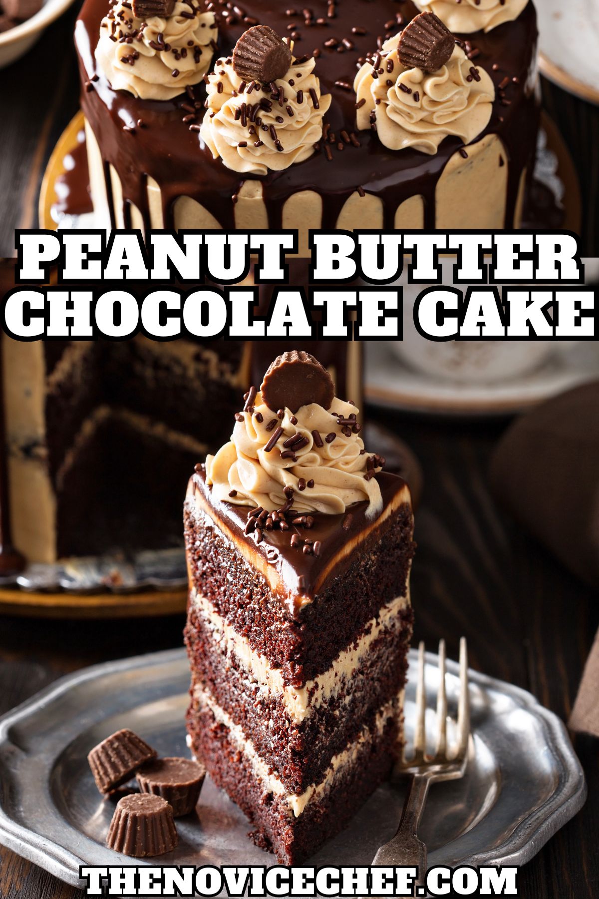 Best Chocolate Peanut Butter Cake Recipe | The Novice Chef